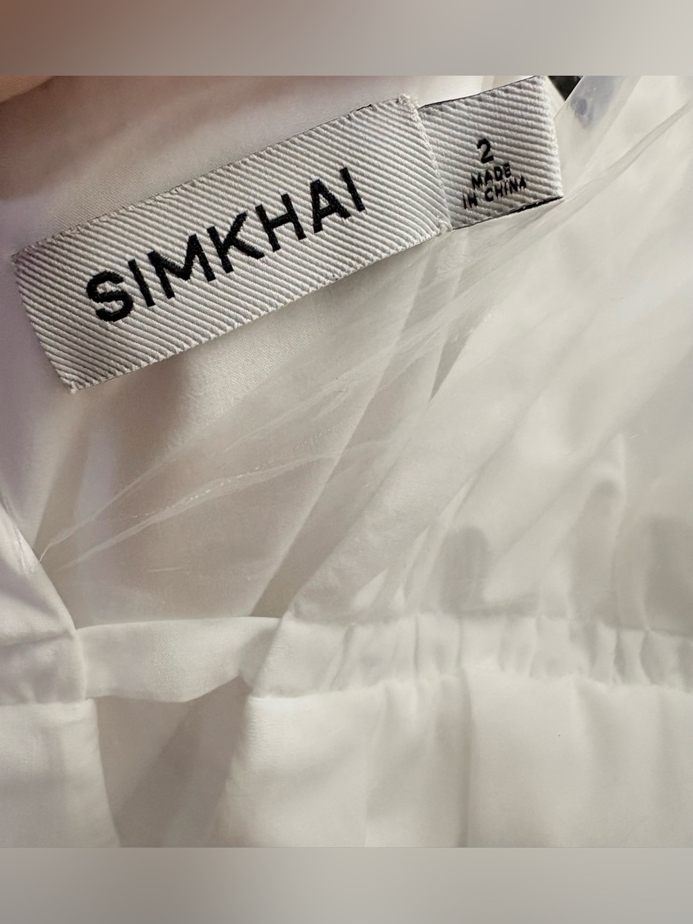 SIMKHAI SELENE PLEATED COTTON CUTOUT MAXI DRESS GOWN White Size 2 - Picture 11 of 13